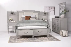 Willowbrook Upholstered Wall Bed In Pebble, Queen