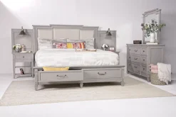Willowbrook Upholstered Wall Bed In Pebble, Queen