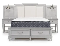 Willowbrook Upholstered Wall Bed In Pebble, Queen
