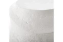 Winded Outdoor Round Accent Table In White