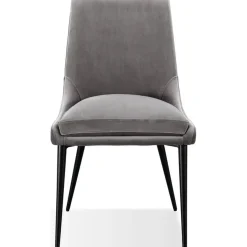 Winston Round Dining Table & 4 Chairs In Black/Ash Gray