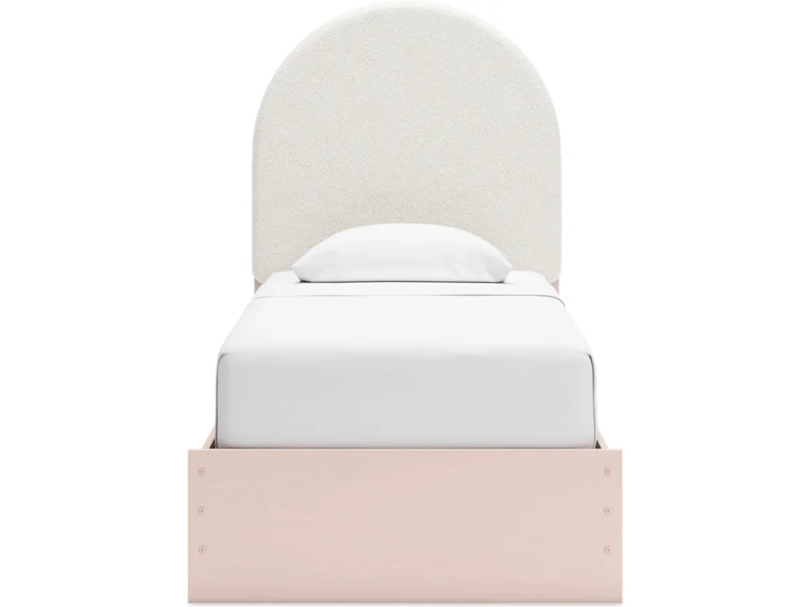 Wistenpine Panel Bed, Dresser, Mirror & Nightstand In Blush, Twin