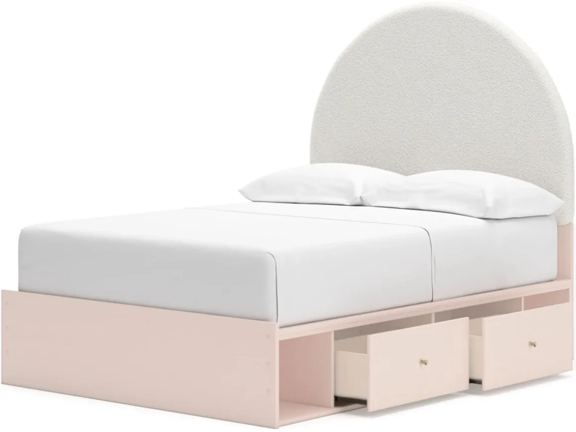Wistenpine Panel Bed, Dresser, Mirror & Nightstand In Blush, Twin