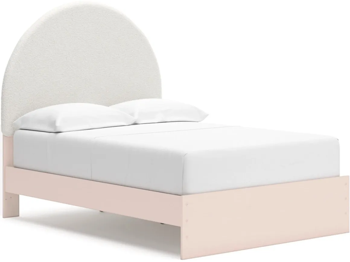 Wistenpine Panel Bed, Dresser, Mirror & Nightstand In Blush, Twin