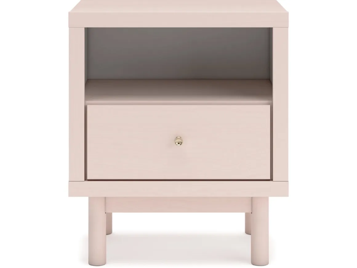 Wistenpine Panel Bed, Dresser, Mirror & Nightstand In Blush, Twin
