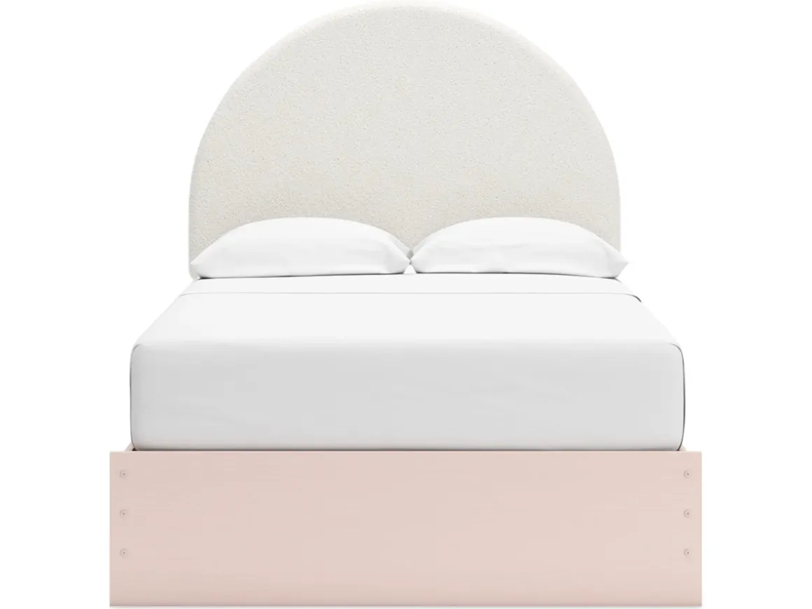 Wistenpine Panel Bed, Dresser, Mirror & Nightstand In Blush, Twin