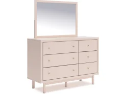 Wistenpine Panel Bed, Dresser, Mirror & Nightstand In Blush, Twin