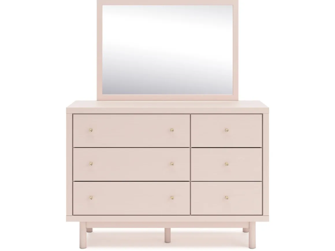 Wistenpine Panel Bed, Dresser, Mirror & Nightstand In Blush, Twin