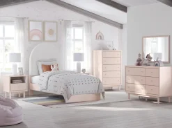 Wistenpine Panel Bed In Blush, Twin