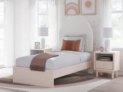 Wistenpine Panel Bed W/ Storage In Blush, Twin