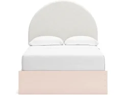 Wistenpine Panel Bed W/ Storage, Dresser, Mirror & Nightstand In Blush, Twin