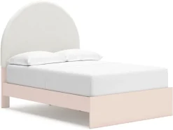 Wistenpine Panel Bed W/ Storage, Dresser, Mirror & Nightstand In Blush, Twin