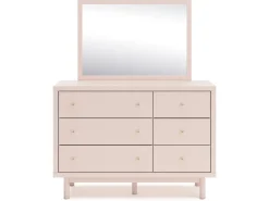 Wistenpine Panel Bed W/ Storage, Dresser, Mirror & Nightstand In Blush, Twin