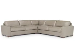 York 3 Piece Sectional In Chestnut Leather