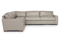 York 3 Piece Sectional In Chestnut Leather