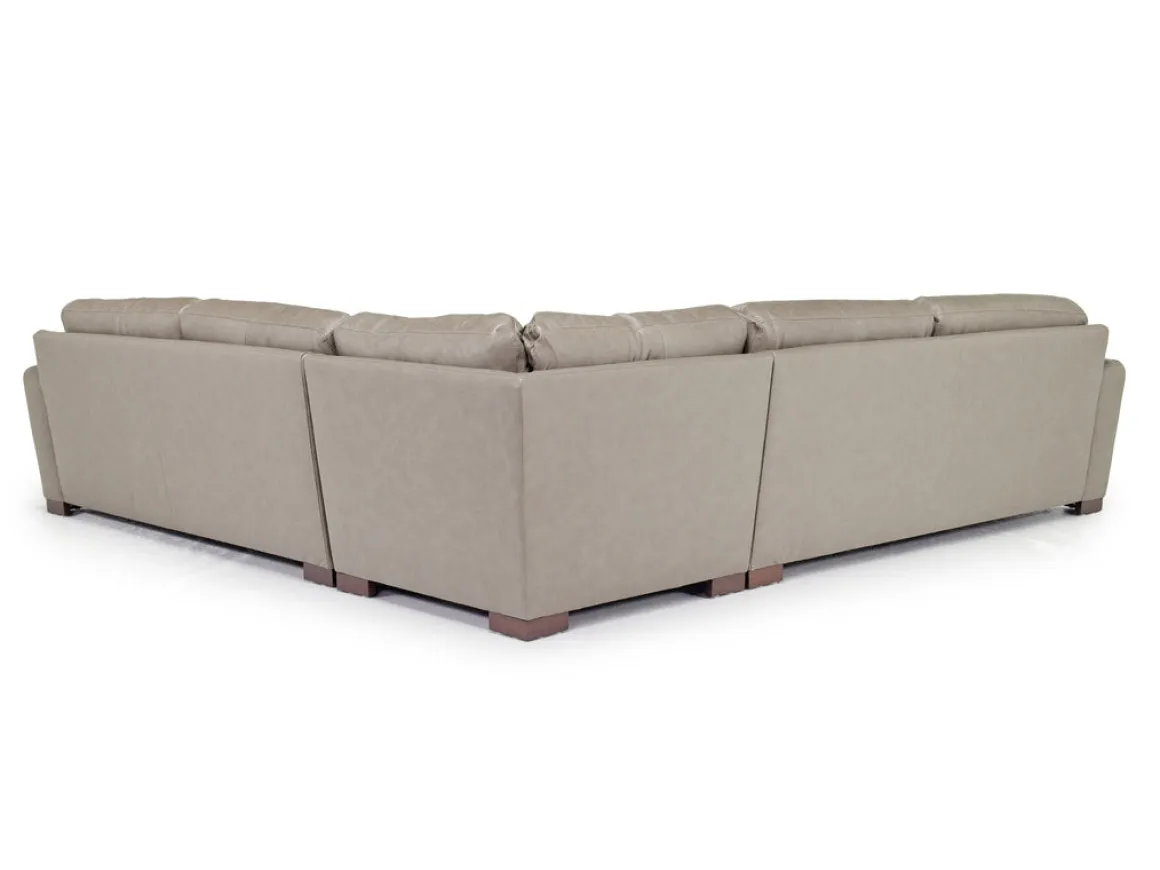 York 3 Piece Sectional In Chestnut Leather