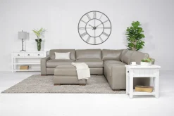 York 3 Piece Sectional In Chestnut Leather