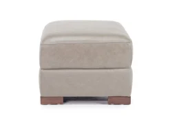 York Ottoman In York Taupe Leather
