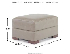 York Ottoman In York Taupe Leather