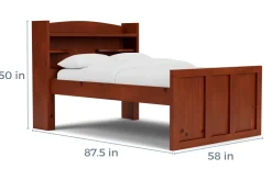 Young Pioneer Bookcase Bed W/ 4 Drawer Storage In Cinnamon, Twin