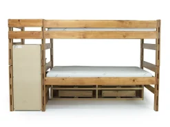 Young Pioneer Bunk Bed W/ Storage Steps & 4 Storage Drawers In Dark Gray, Twin/Twin