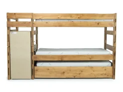 Young Pioneer Bunk W/ Storage Steps & Trundle Bed In Dark Gray, Twin/Twin