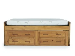 Young Pioneer Captain Bed W/ 4 Drawer Storage In Natural, Twin