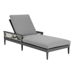 Zella Outdoor Lounge Chaise In Earl Gray