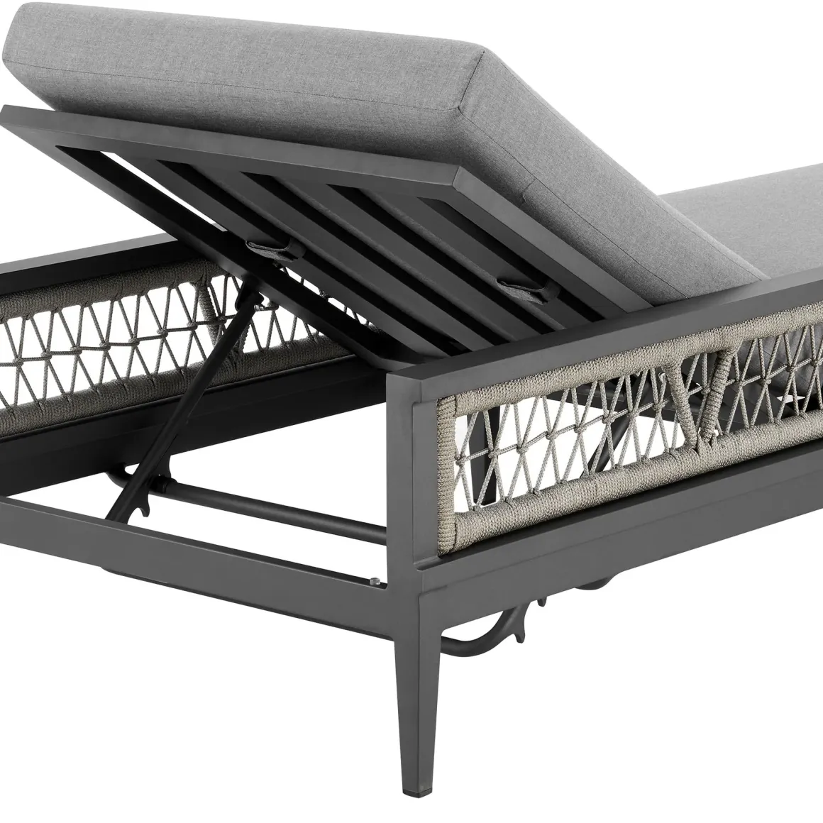 Zella Outdoor Lounge Chaise In Earl Gray